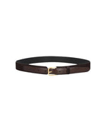 Dark Brown Logo Buckle Belt 1