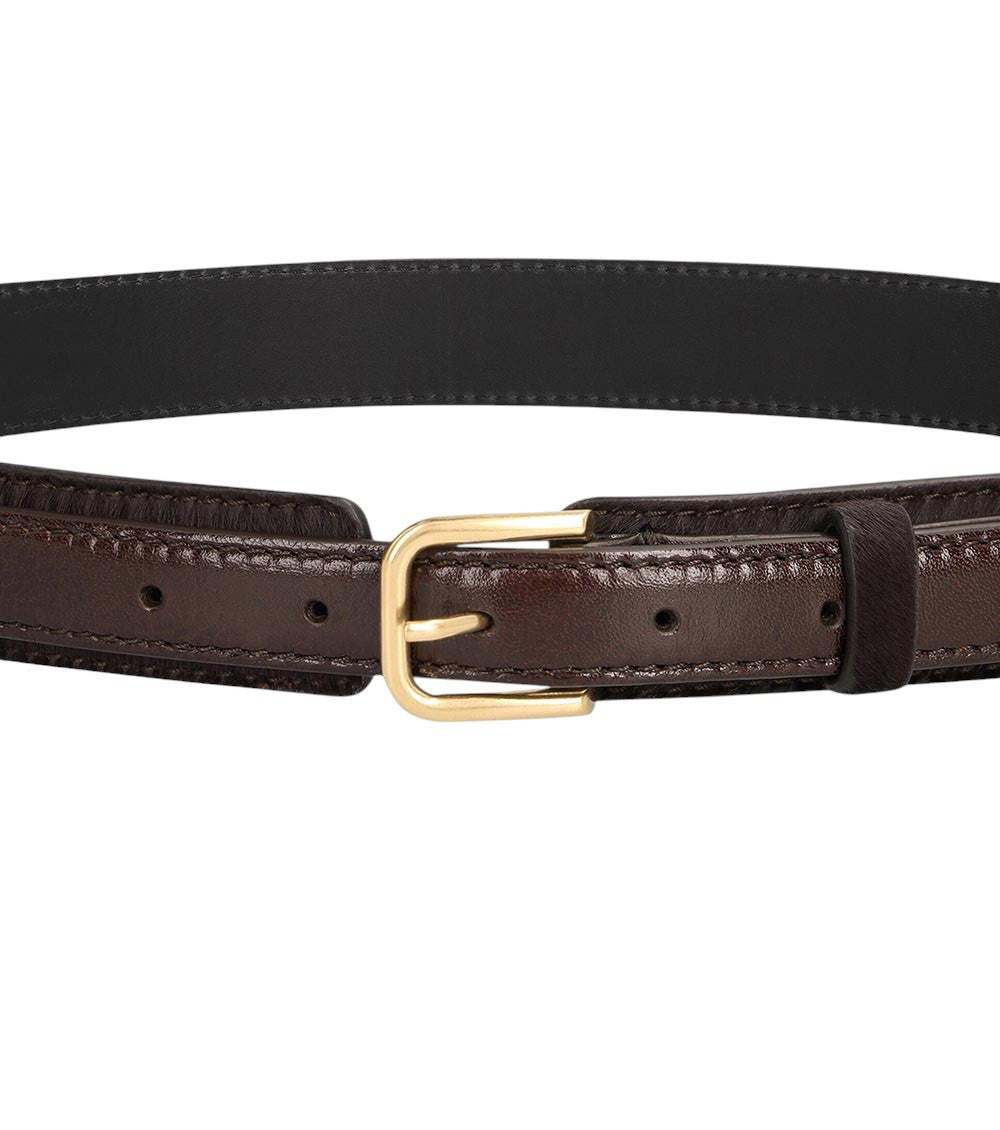 Dark Brown Logo Buckle Belt 2