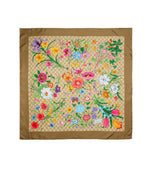 Brown GG Floral Scarf 1