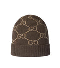 Brown GG Logo Beanie Cap 1