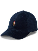Navy Blue Corduroy Logo Baseball Cap 1