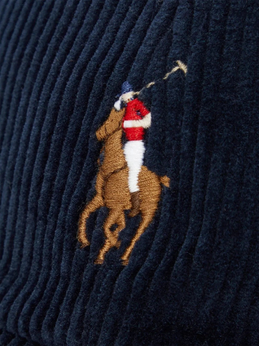 Navy Blue Corduroy Logo Baseball Cap 5