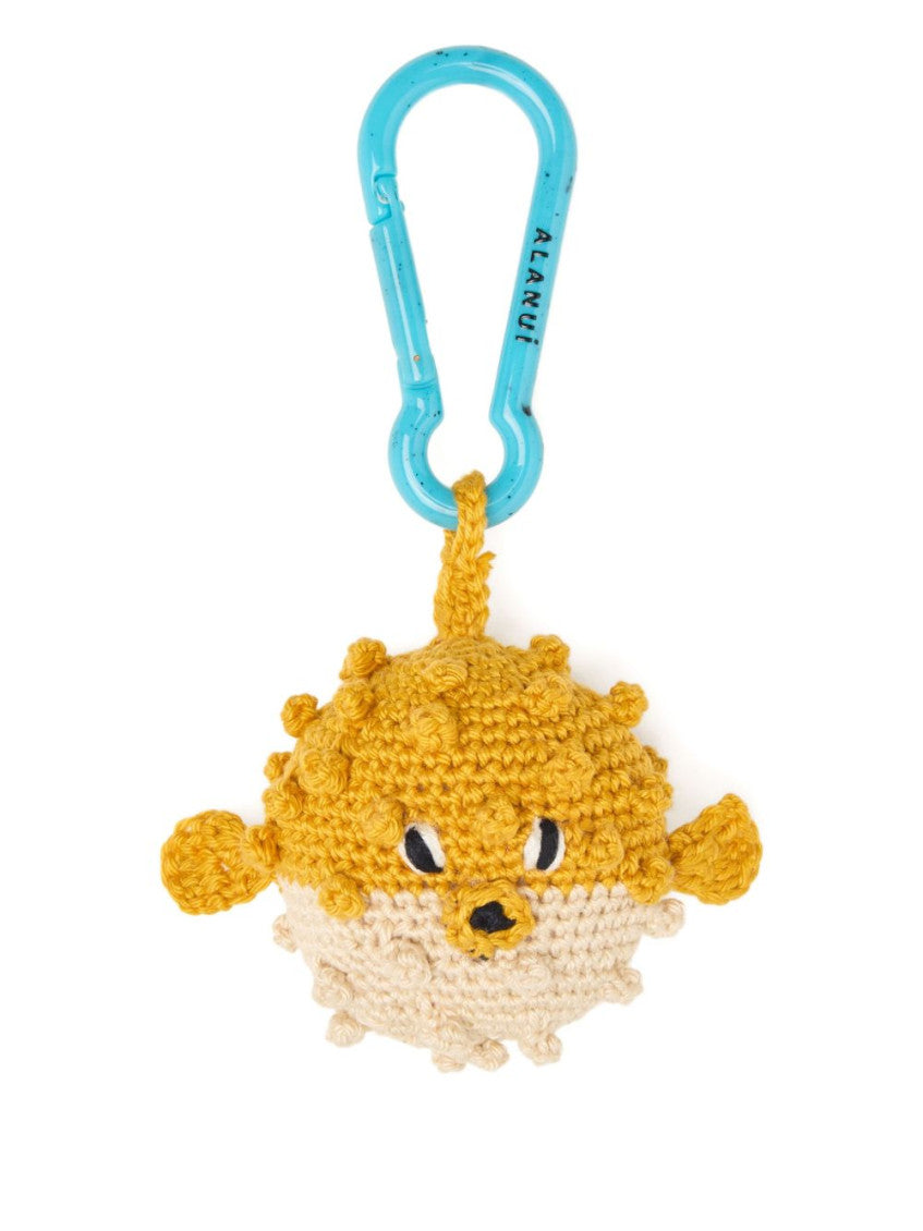Yellow Puffer Fish Crochet Keyring 1