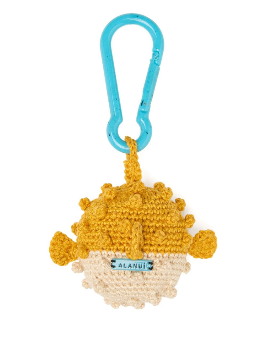 Yellow Puffer Fish Crochet Keyring 3