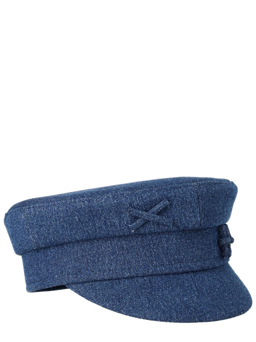 Blue Solid Bakerboy Hat 1