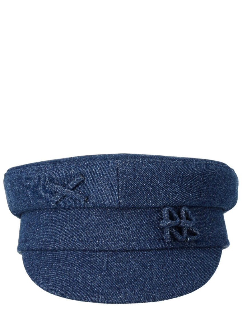 Blue Solid Bakerboy Hat 2