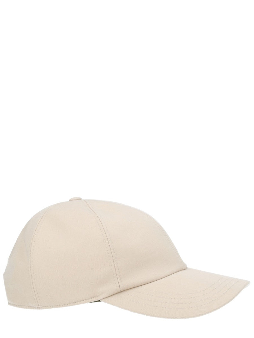 Beige Logo Solid Baseball Hat 2