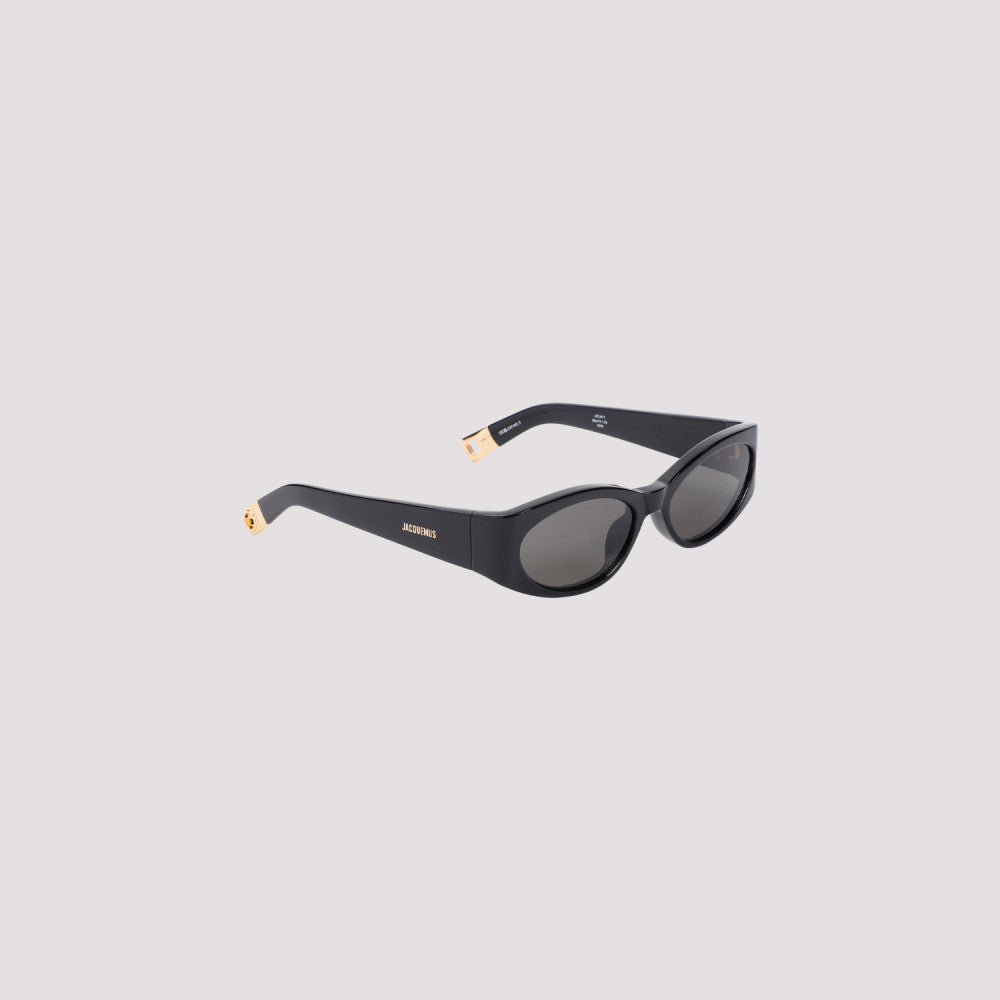 Black Oval Acetate Sunglasses 2