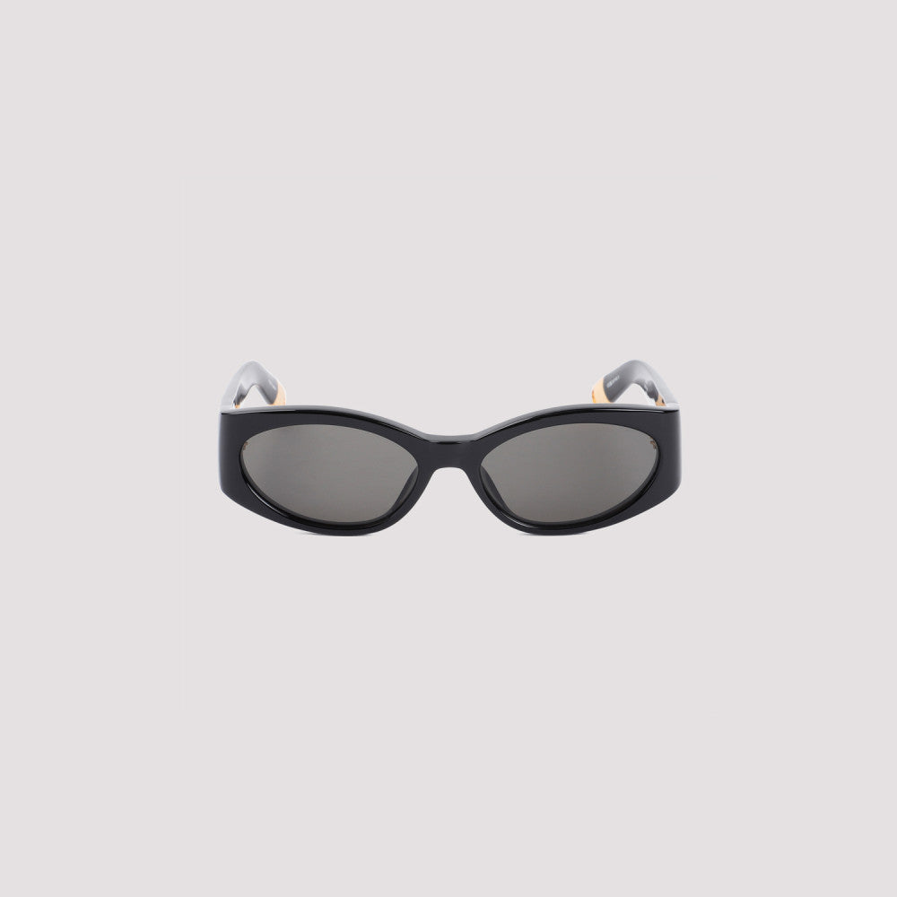 Black Oval Acetate Sunglasses 4
