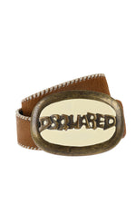 Brown Logo Casual Belt 1