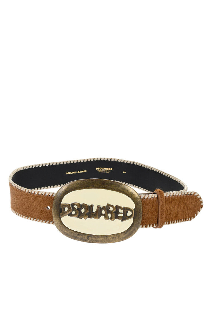 Brown Logo Casual Belt 2