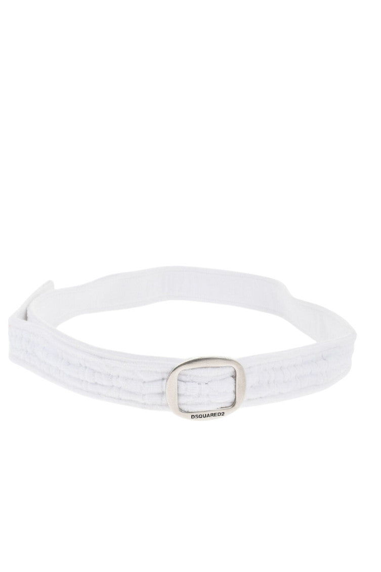 White Twin Beach Solid Adjustable Belt 2
