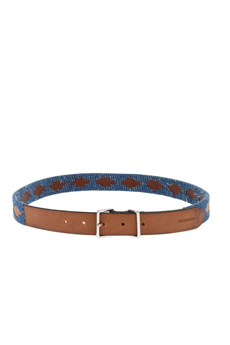 Brown Denim Trims Belt 2
