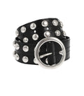 Black Studded Solid Casual Belt 1