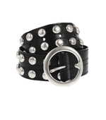 Black Studded Solid Casual Belt 1