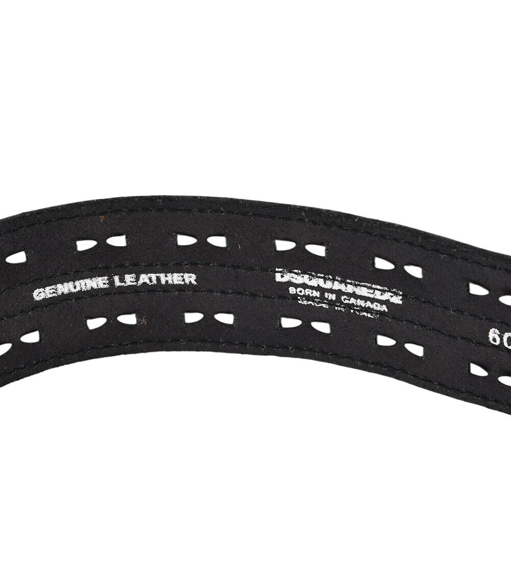 Black Studded Solid Casual Belt 3