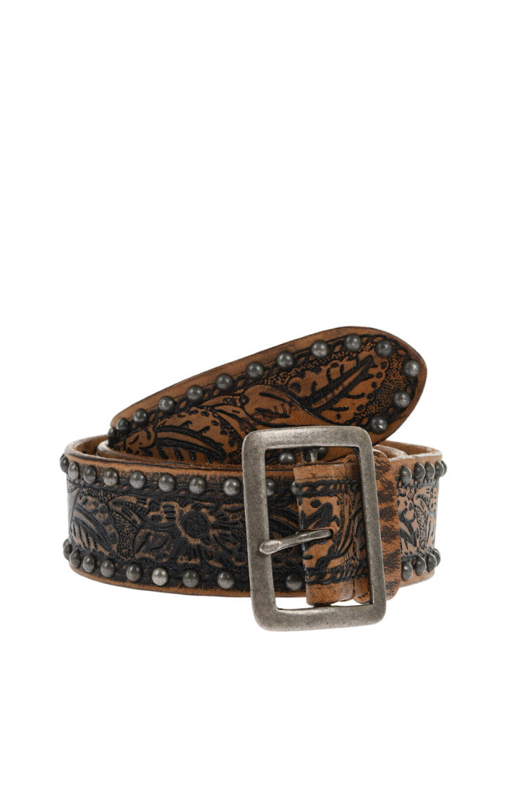 Brown Flower Fever Embellished Belt 1