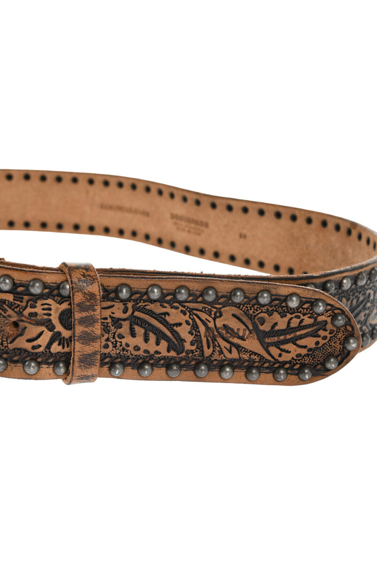 Brown Flower Fever Embellished Belt 3