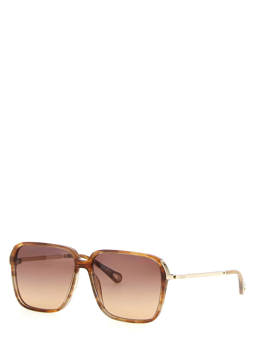Light Brown Square Sunglasses 1