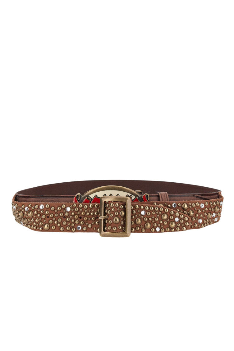 Brown Studded Casual Belt 1