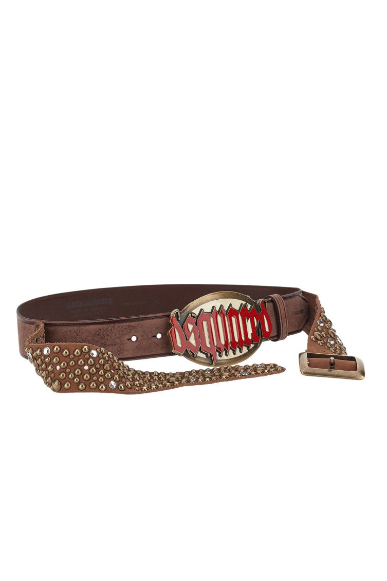 Brown Studded Casual Belt 2