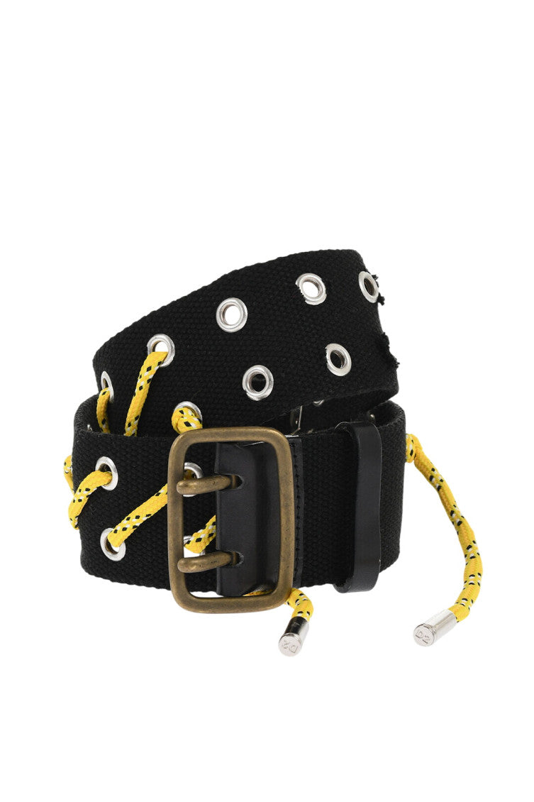 Black Grommet Solid Casual Belt 1