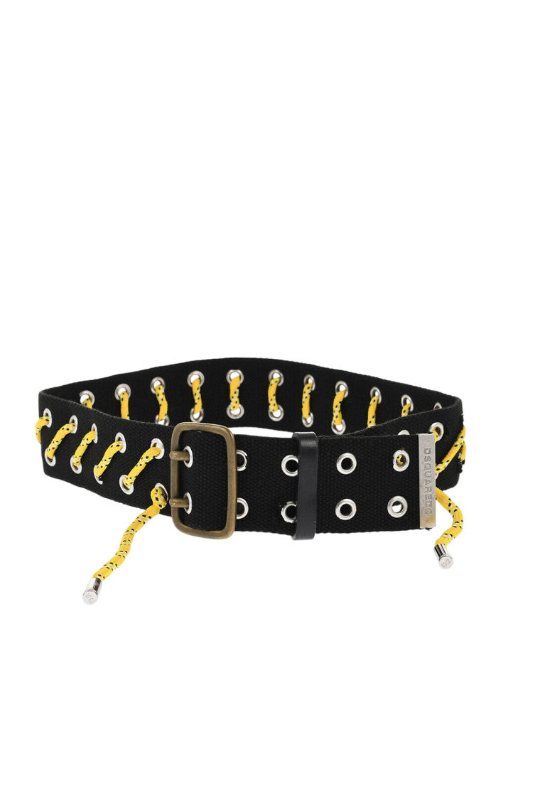 Black Grommet Solid Casual Belt 2