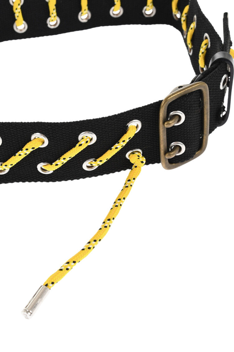 Black Grommet Solid Casual Belt 3