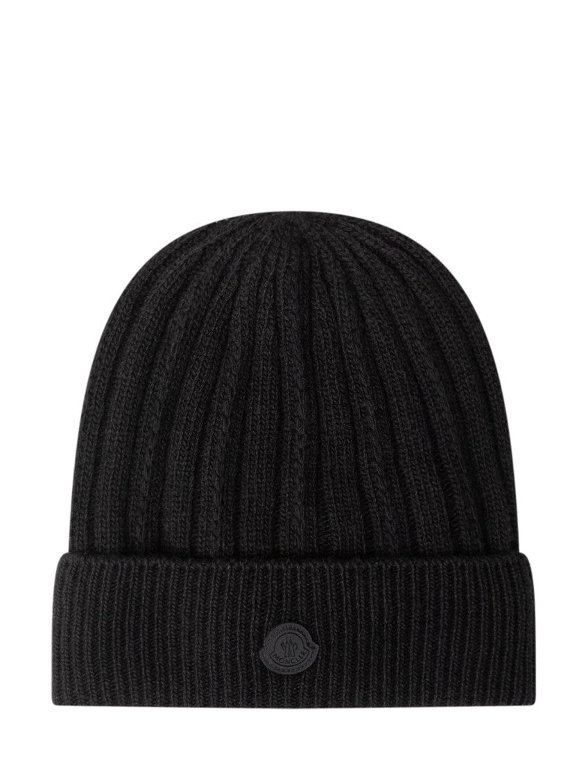 Black Knitted Beanie Cap 1