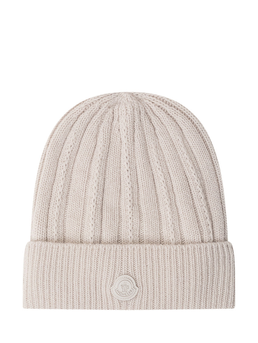 Off White Textured Beanie Cap 1