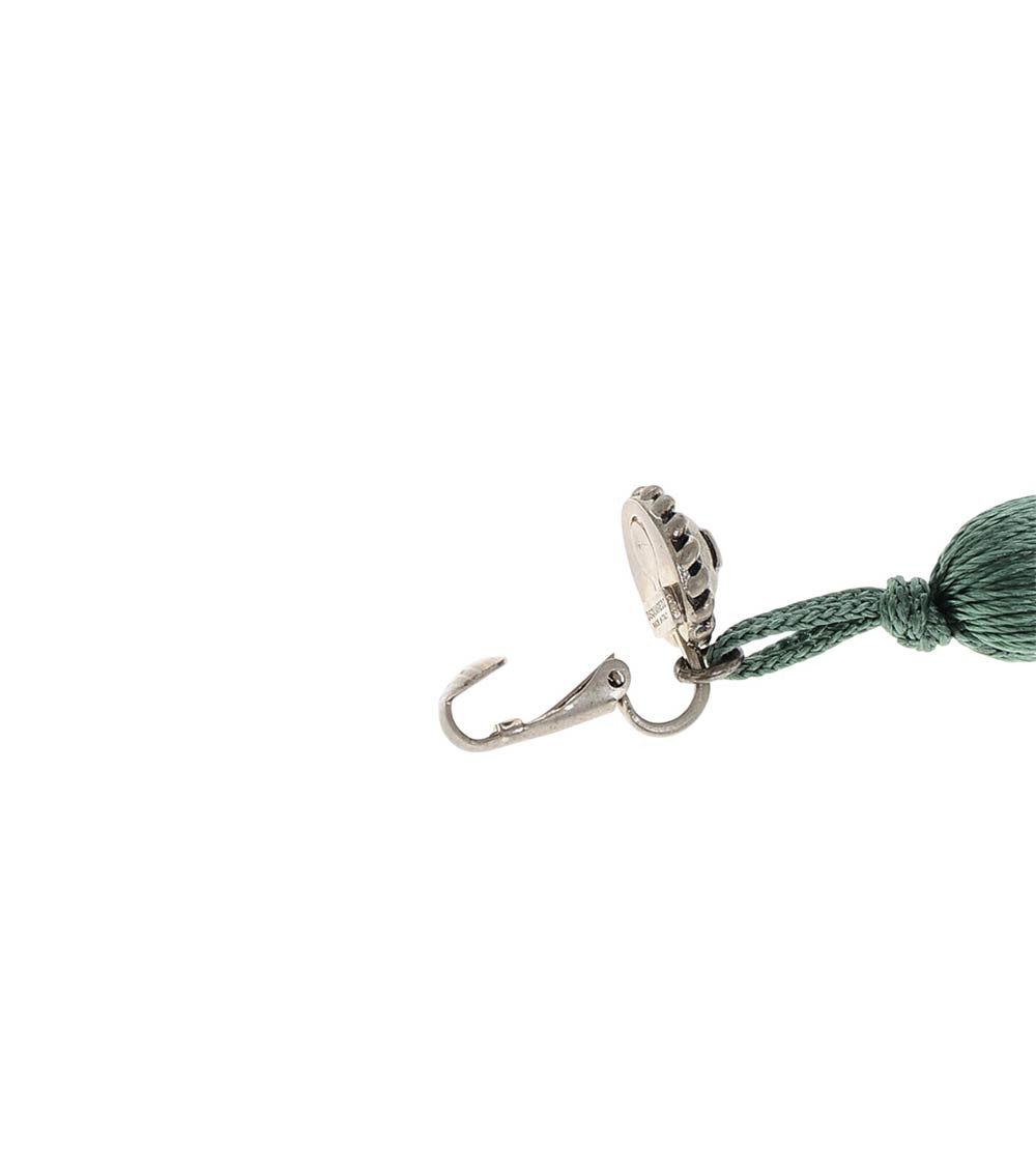 Green Tassel Single Earring 3