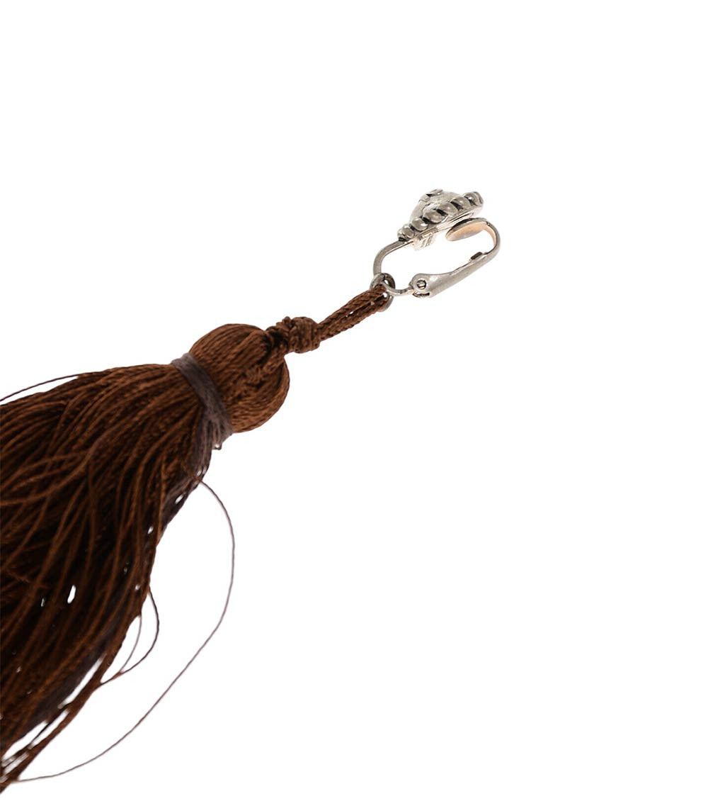 Brown Tassel Single Earring 3