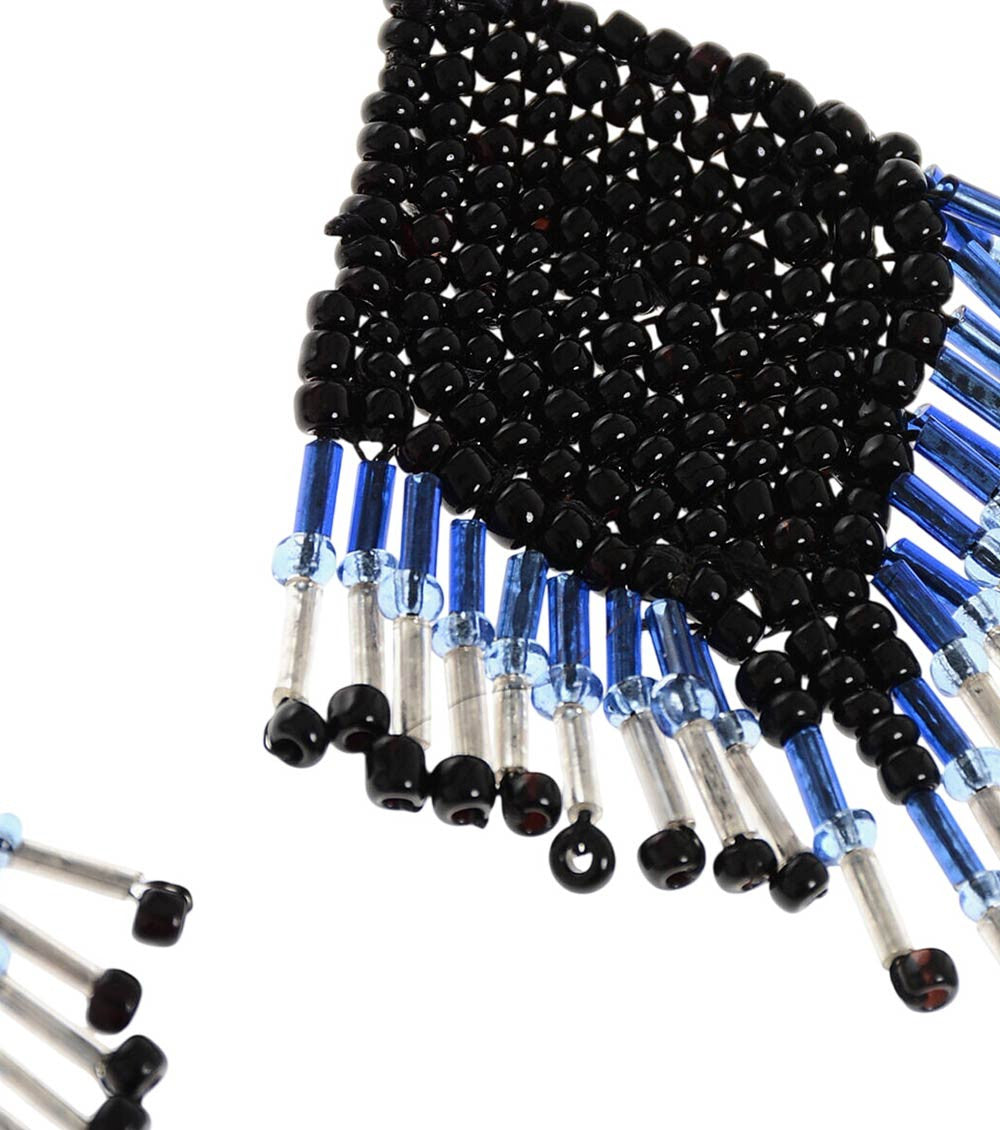 Blue Beaded Earrings 2
