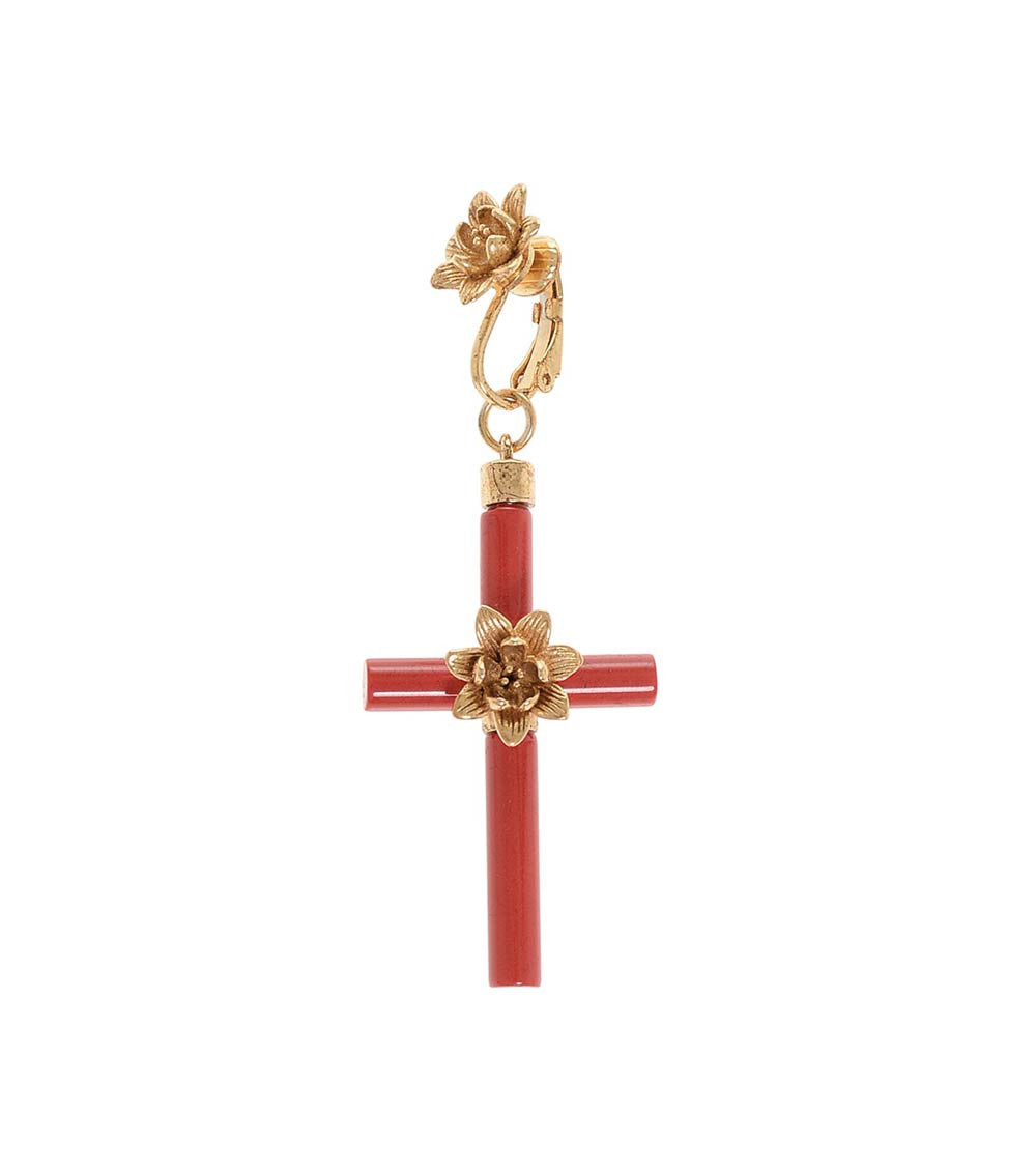 Red Charm Single Earring 1