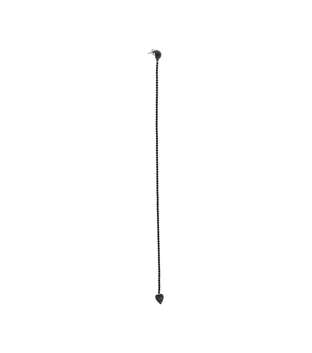 Black Heart Pendant Single Earring 1