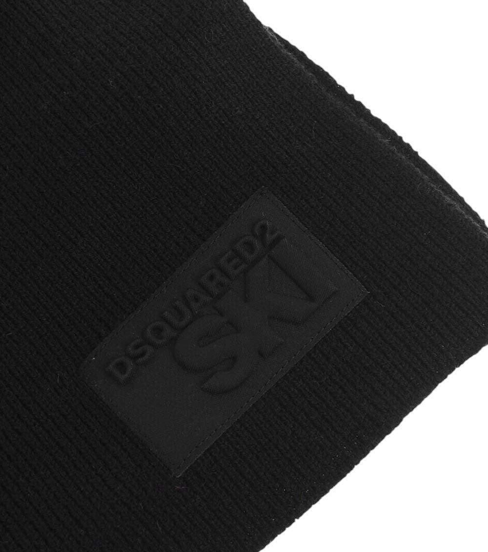 Black Logo Patch Scarf 2