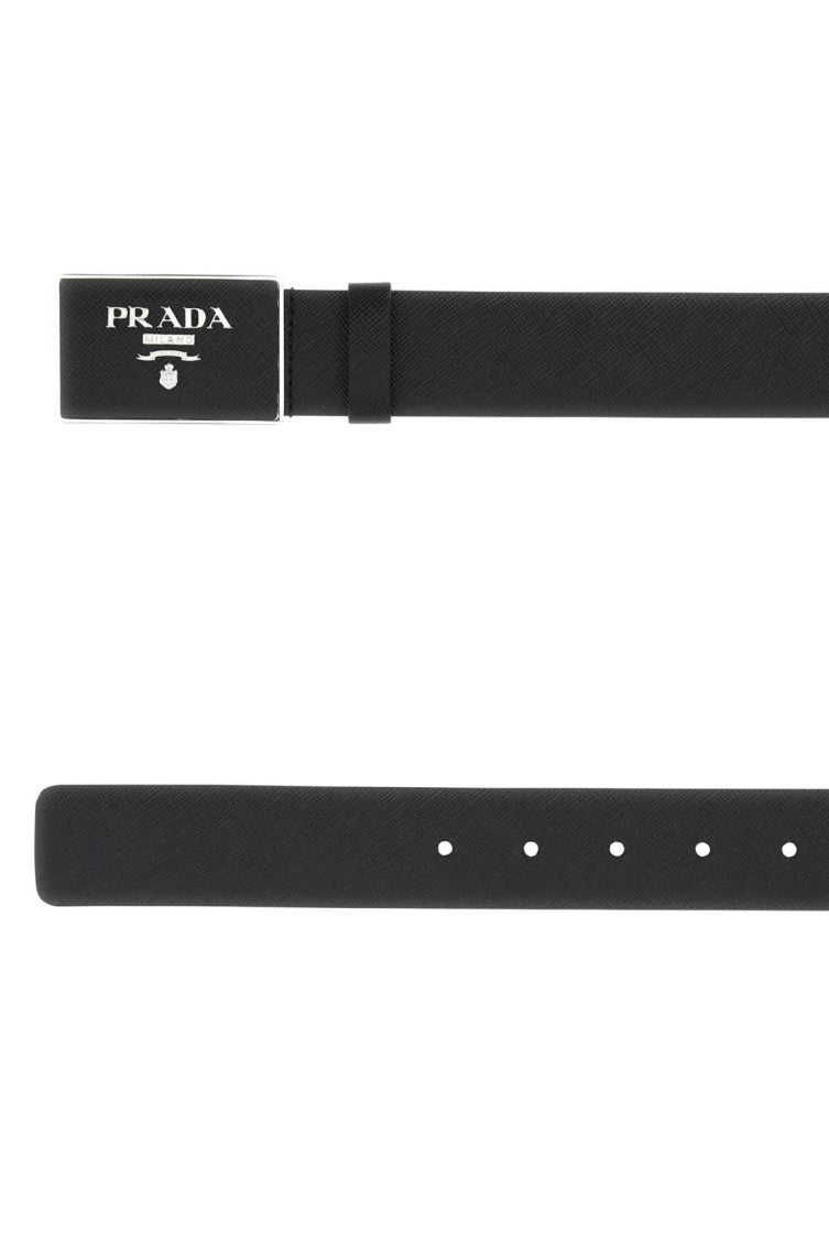Black Logo Buckle Belt 2