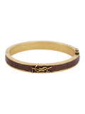 Gold YSL LEATHER BRACELET 1