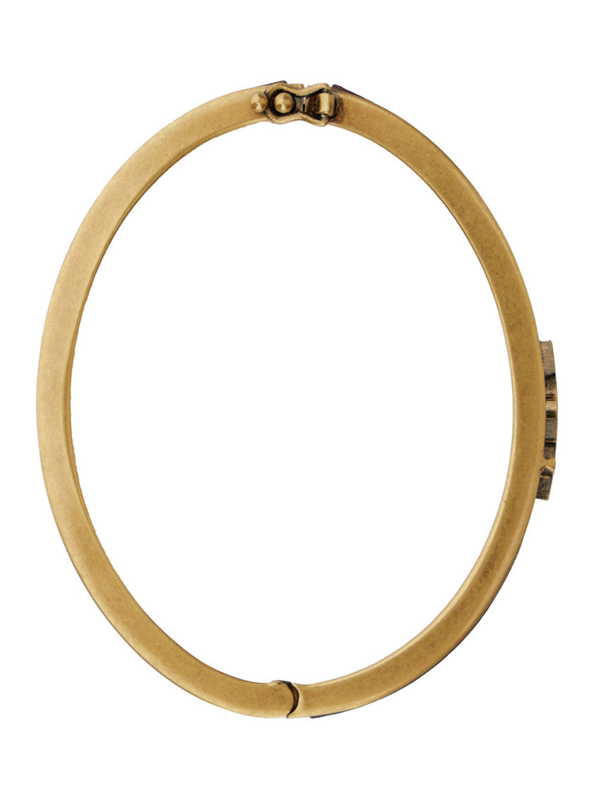 Gold YSL LEATHER BRACELET 2