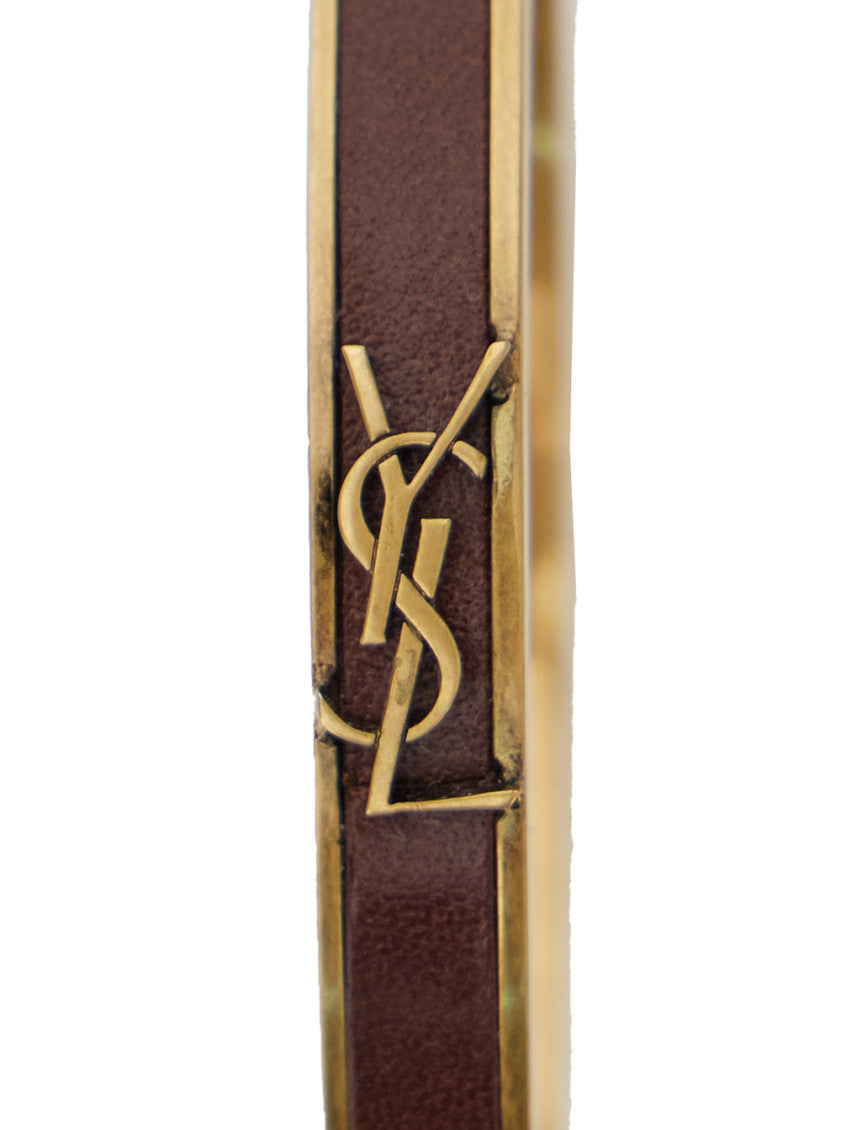 Gold YSL LEATHER BRACELET 3