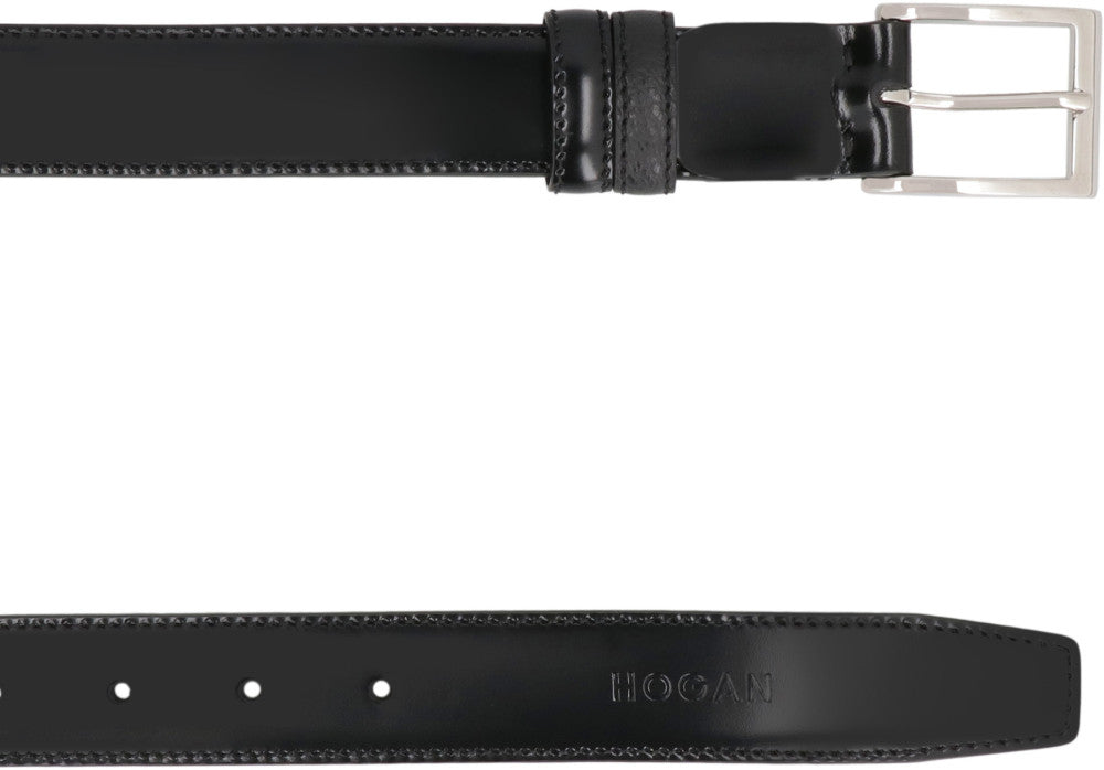 Black Logo Buckle Belt 2