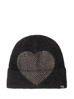 Black Heart Embellished Beanie Cap 1