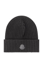 Black Logo Knitted Beanie Cap 1