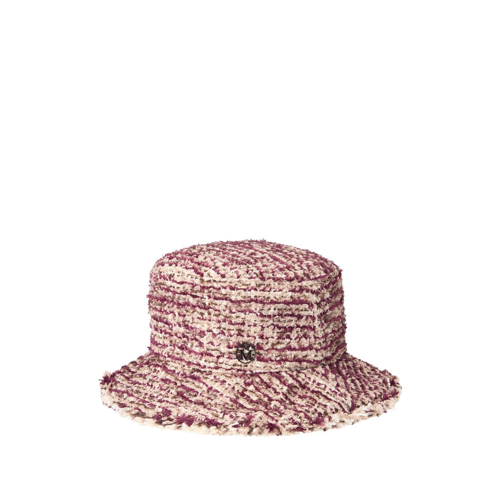 Burgundy Tweed Logo Bucket Hat 1