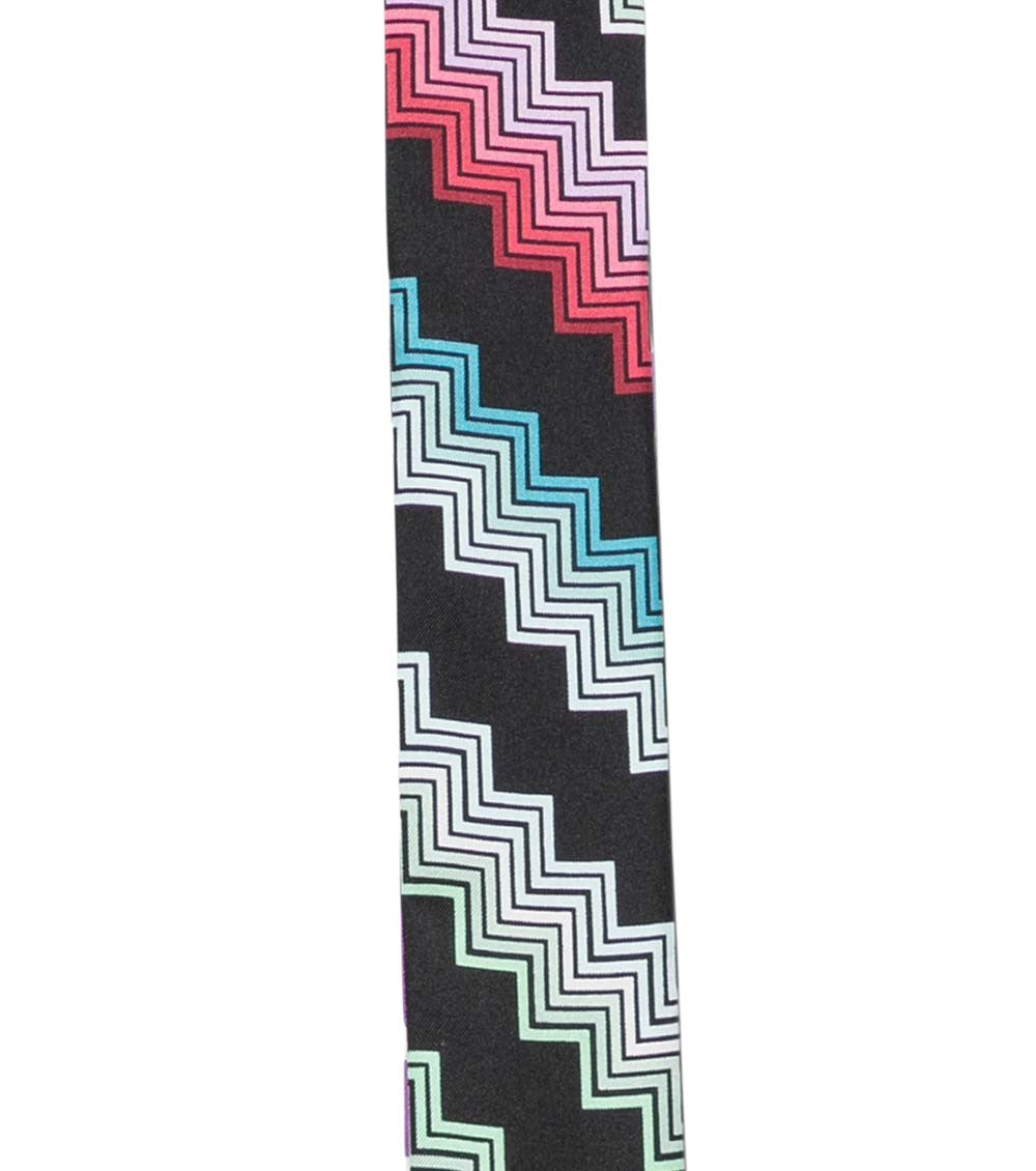 Black Zigzag Print Bandana Scarf 3