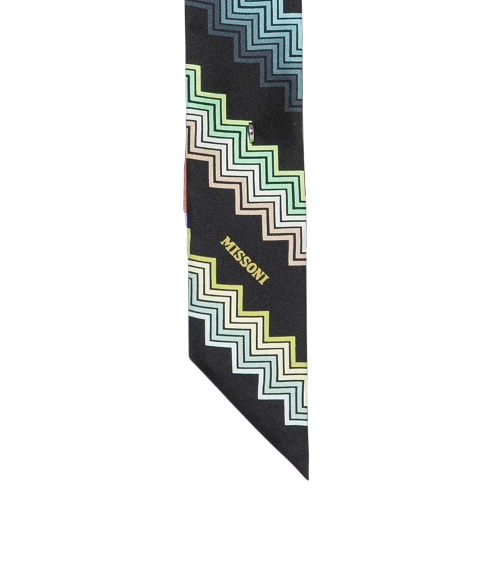 Black Zigzag Print Bandana Scarf 3