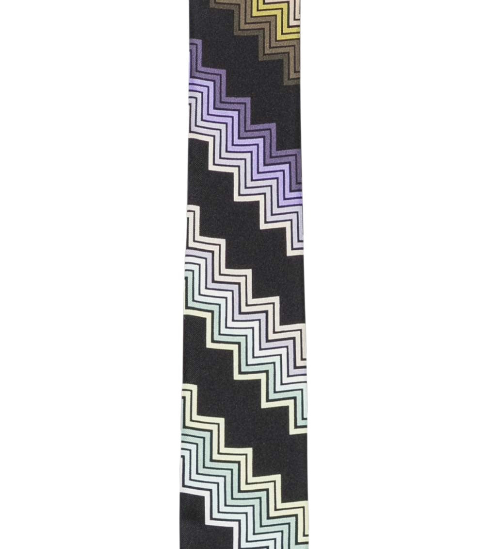 Black Zigzag Print Bandana Scarf 4