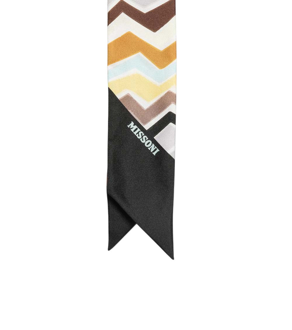 White Signature Zigzag Bandana Scarf 2