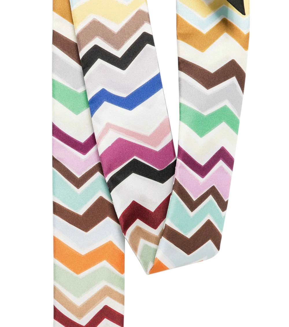 White Signature Zigzag Bandana Scarf 3