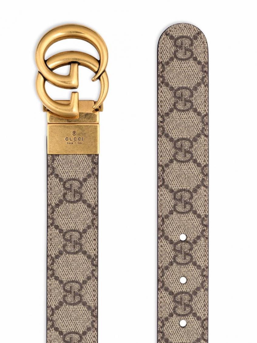 Beige GG Marmont reversbile belt 3
